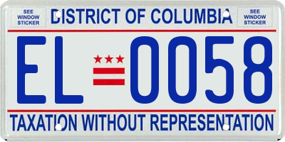 DC license plate EL0058