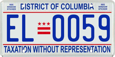 DC license plate EL0059