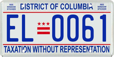 DC license plate EL0061