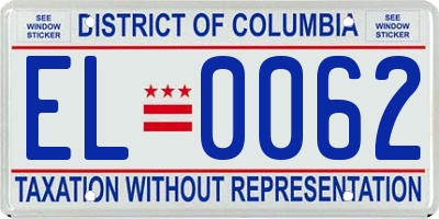 DC license plate EL0062