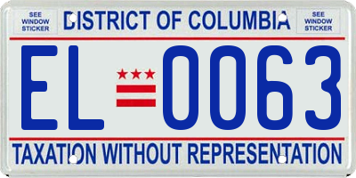 DC license plate EL0063