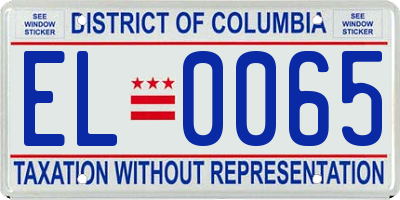 DC license plate EL0065