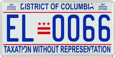 DC license plate EL0066