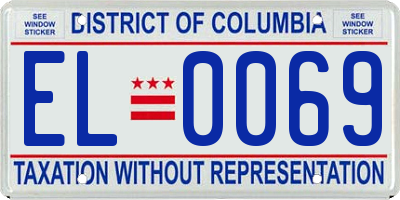 DC license plate EL0069