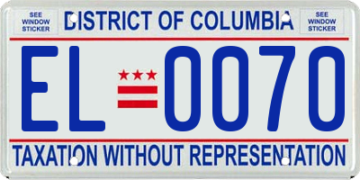 DC license plate EL0070