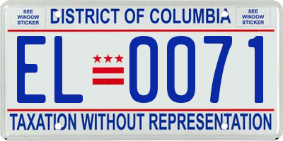 DC license plate EL0071