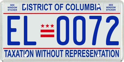 DC license plate EL0072