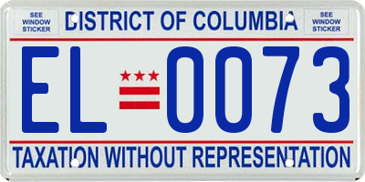 DC license plate EL0073