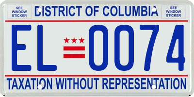 DC license plate EL0074