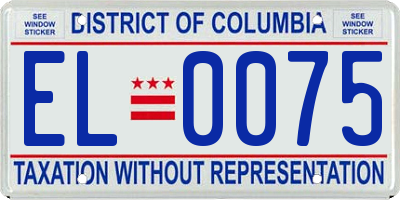 DC license plate EL0075