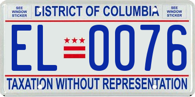 DC license plate EL0076