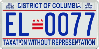 DC license plate EL0077