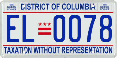 DC license plate EL0078