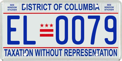 DC license plate EL0079