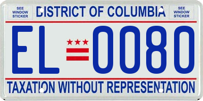 DC license plate EL0080