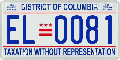 DC license plate EL0081