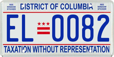 DC license plate EL0082