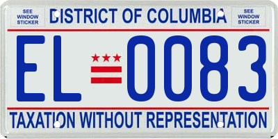 DC license plate EL0083