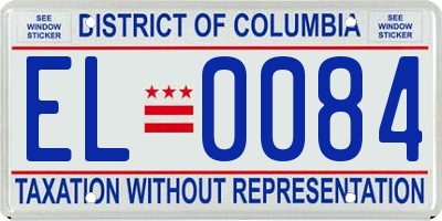 DC license plate EL0084