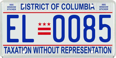 DC license plate EL0085