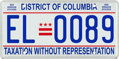 DC license plate EL0089