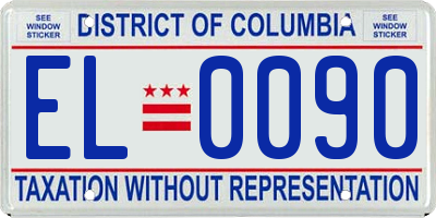 DC license plate EL0090