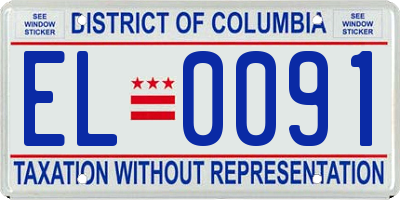 DC license plate EL0091