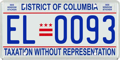 DC license plate EL0093