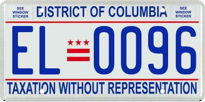 DC license plate EL0096