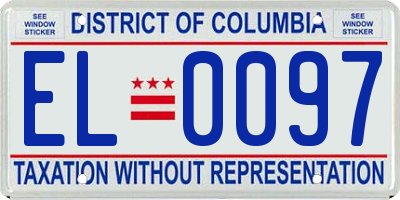 DC license plate EL0097