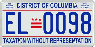 DC license plate EL0098