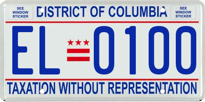 DC license plate EL0100