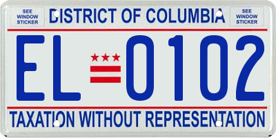 DC license plate EL0102