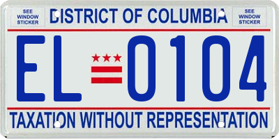 DC license plate EL0104