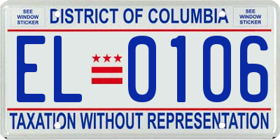 DC license plate EL0106