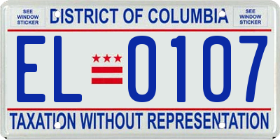 DC license plate EL0107