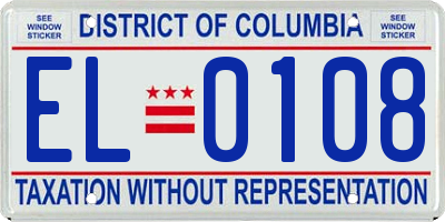 DC license plate EL0108
