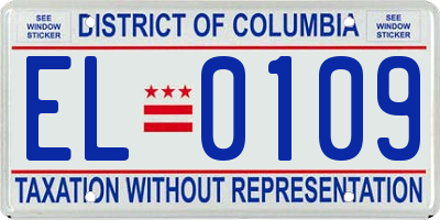 DC license plate EL0109