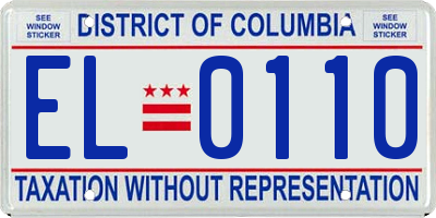 DC license plate EL0110