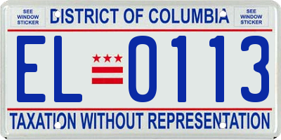 DC license plate EL0113