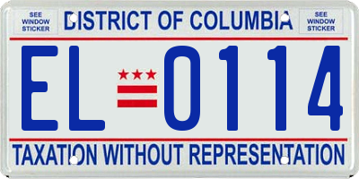 DC license plate EL0114