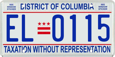 DC license plate EL0115