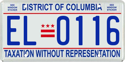 DC license plate EL0116