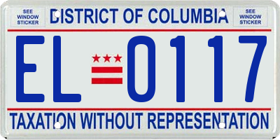 DC license plate EL0117