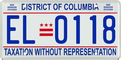 DC license plate EL0118