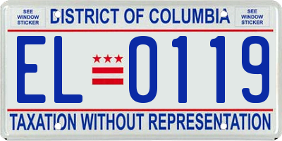 DC license plate EL0119