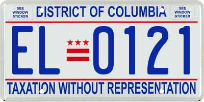 DC license plate EL0121