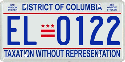 DC license plate EL0122