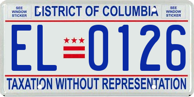 DC license plate EL0126