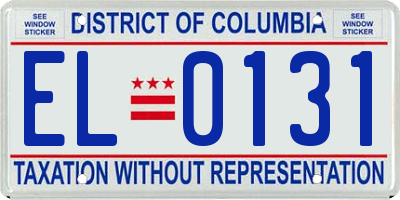 DC license plate EL0131